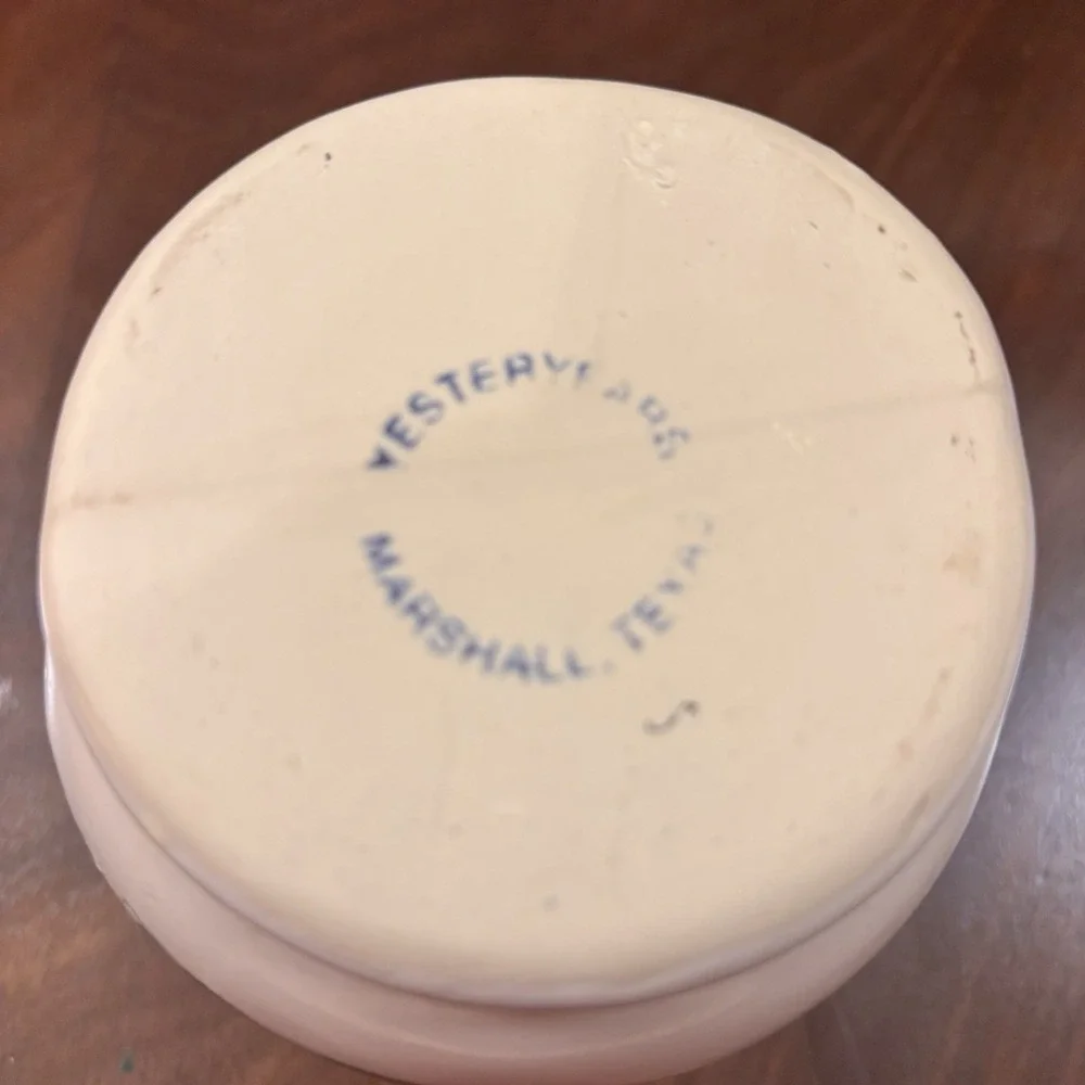 Yesteryears Pottery Marshall Texas Oil Wax Tart Warmer Apples Jesus‎ Candle